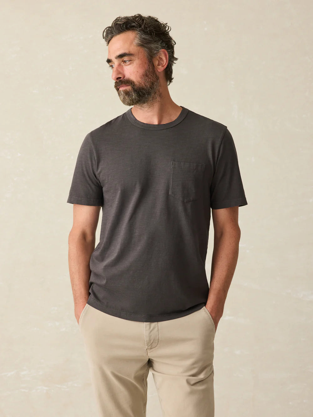 Faherty - Sunwashed Pocket Tee - Washed Black