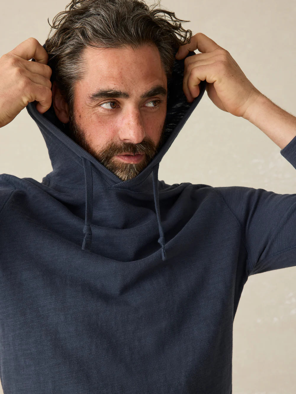 Faherty - Sunwashed Slub Hoodie - Blue Nights