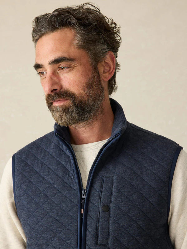 Faherty - Epic Quilted Fleece Vest - Navy