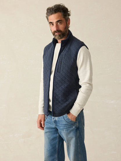 Faherty - Epic Quilted Fleece Vest - Navy