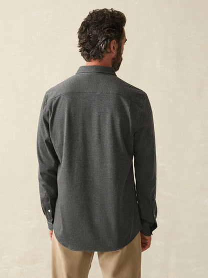 Faherty - Coastline Knit Shirt - Charcoal Heather Twill