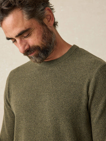 Faherty - Jackson Crew Sweater - Olive Heather