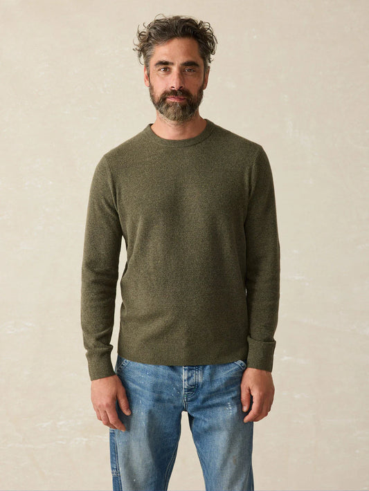 Faherty - Jackson Crew Sweater - Olive Heather