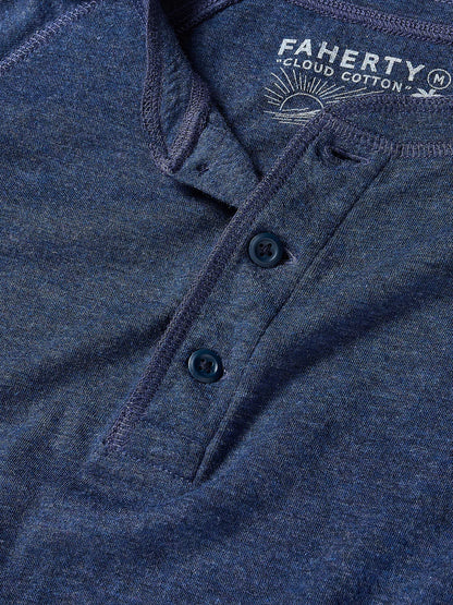 Faherty - Long Sleeve Cloud Henley - Baltic Navy Heather