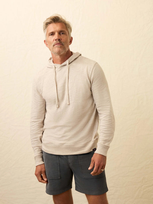 Faherty - Sunwashed Slub Hoodie - Oat Plains Heather
