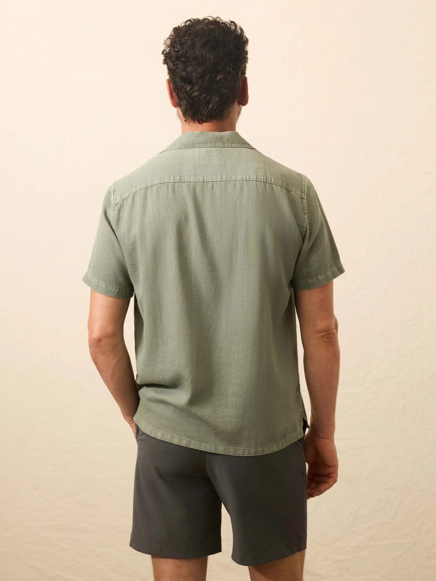 Faherty - Short Sleeve Hemp Blend Shirt - Olive Dusk