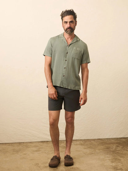 Faherty - Short Sleeve Hemp Blend Shirt - Olive Dusk