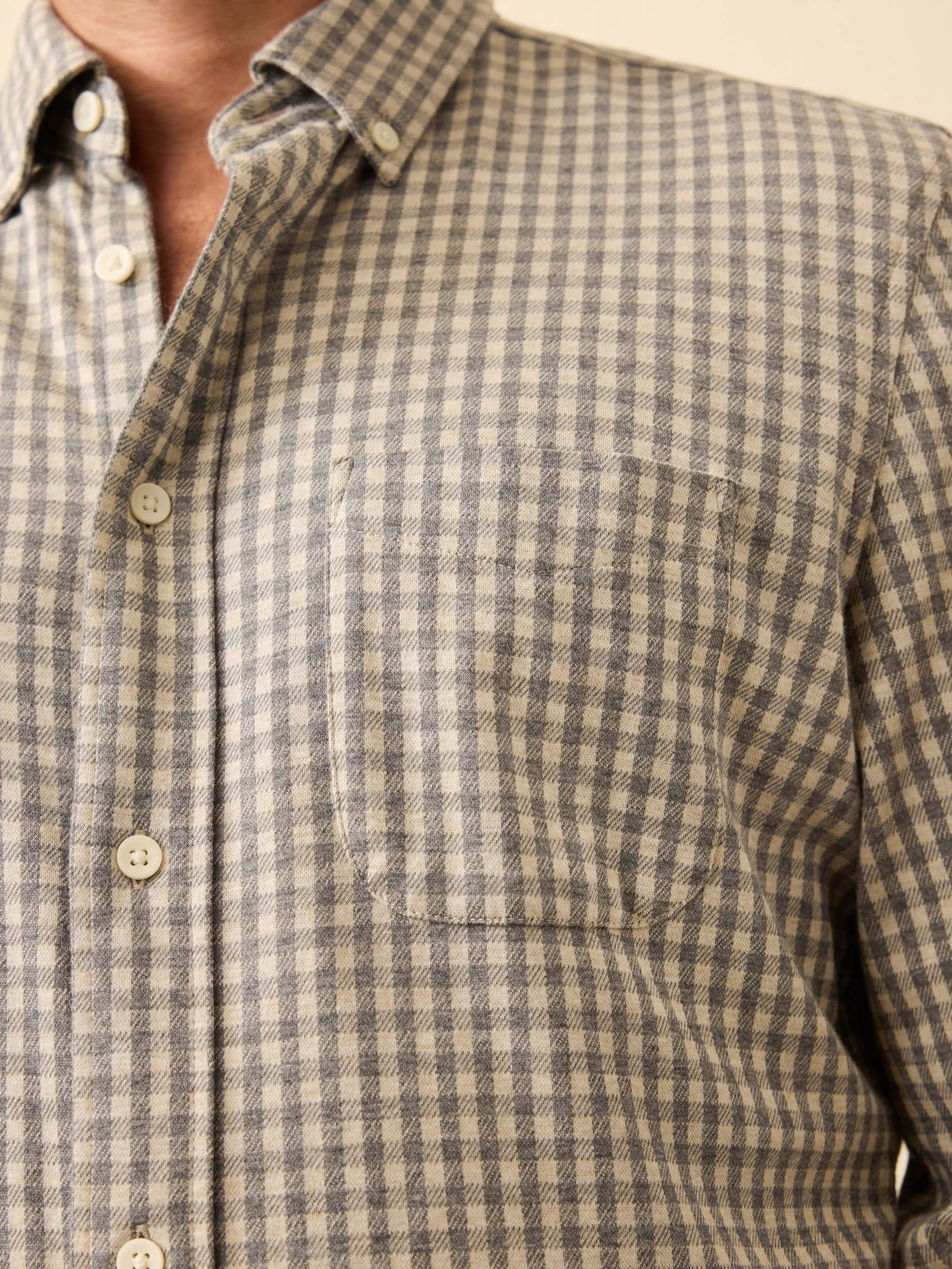 Faherty - Coastline Knit Shirt - Fox Grey Gingham