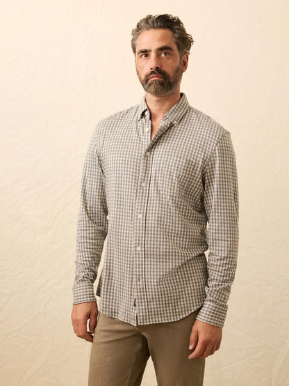 Faherty - Coastline Knit Shirt - Fox Grey Gingham