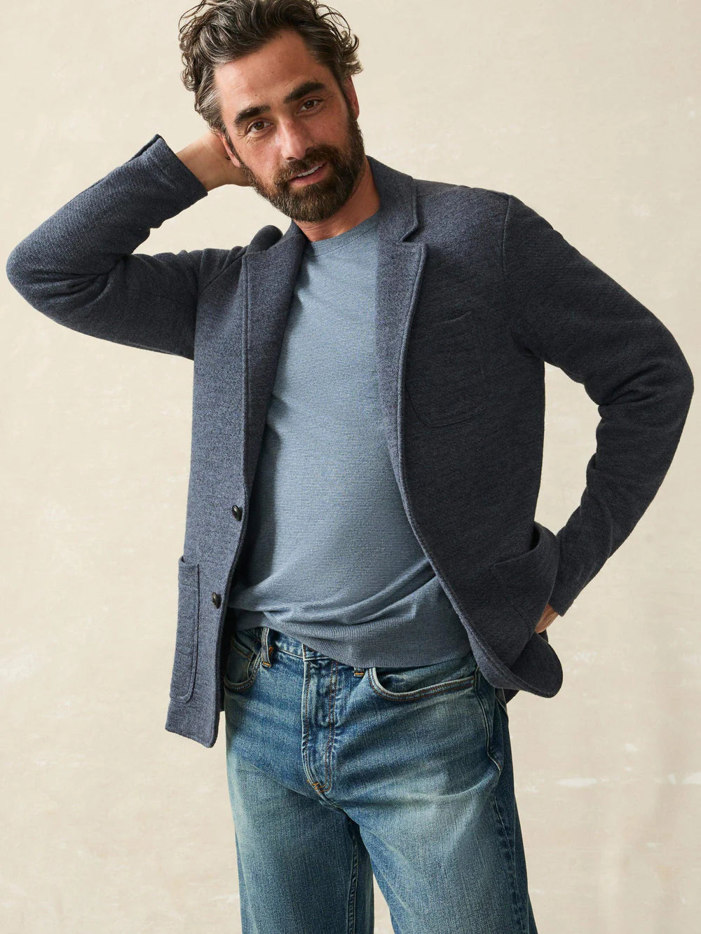 Faherty - Inlet Knit Blazer - Deep Navy Melange