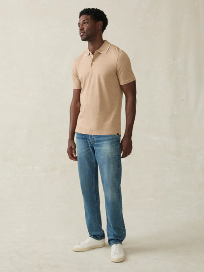 Faherty - Short Sleeve Movement Pique Polo - Driftwood Islan