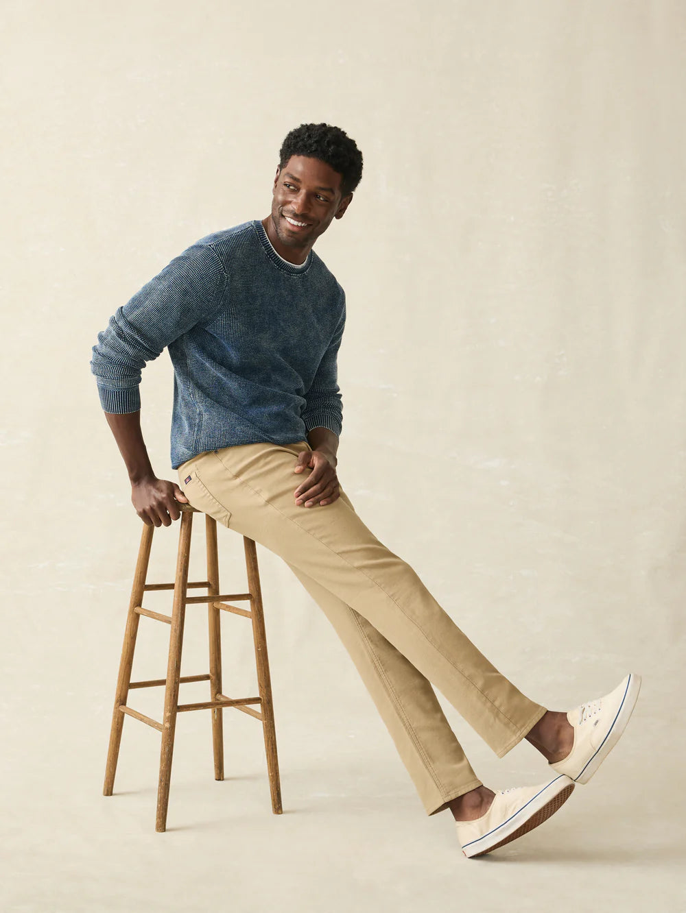 Faherty - Stretch Terry 5-Pocket Pant - Desert Khaki