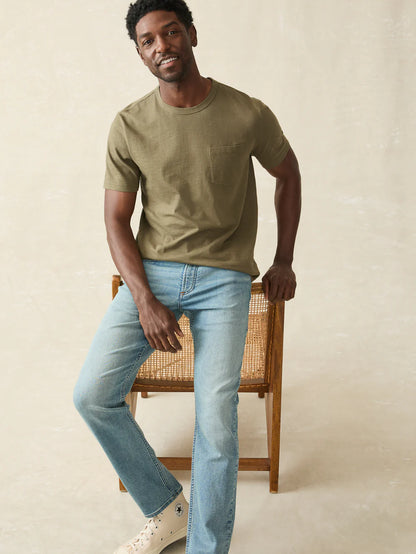 Faherty - Sunwashed Pocket Tee - Olive