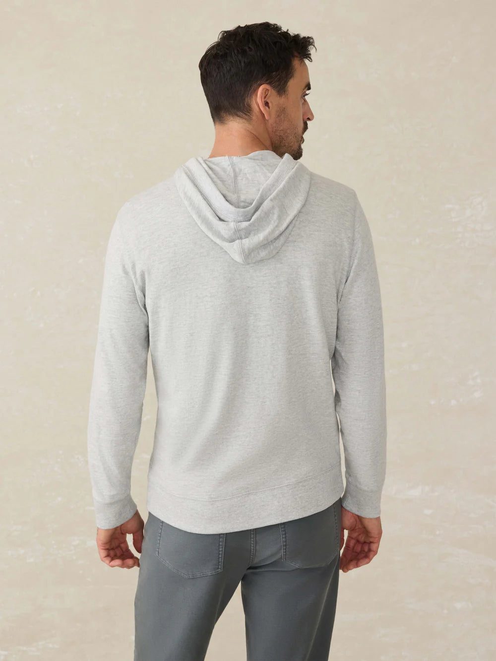 Faherty - Sunwashed Slub Hoodie - Light Grey Heather