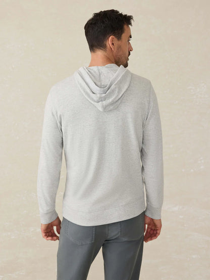 Faherty - Sunwashed Slub Hoodie - Light Grey Heather