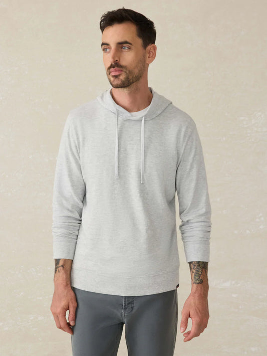 Faherty - Sunwashed Slub Hoodie - Light Grey Heather