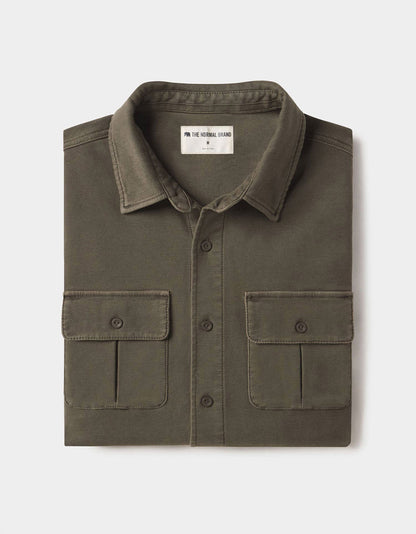 The Normal Brand - Comfort Terry Shirt Jacket - Dusty Olive