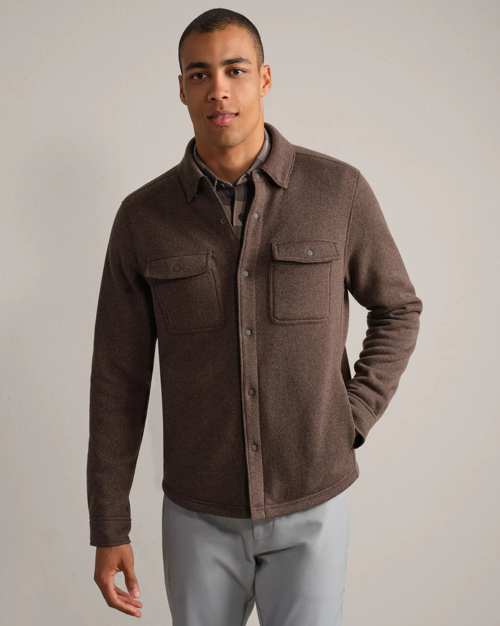 Rhone - Fleece Shacket - Cafe Noir