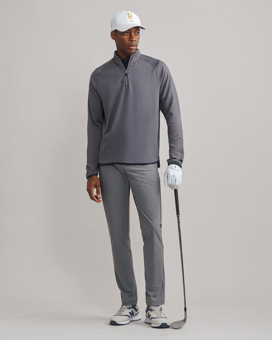 Rhone - Founder's Golf 1/4 Zip - Gravel/True Navy