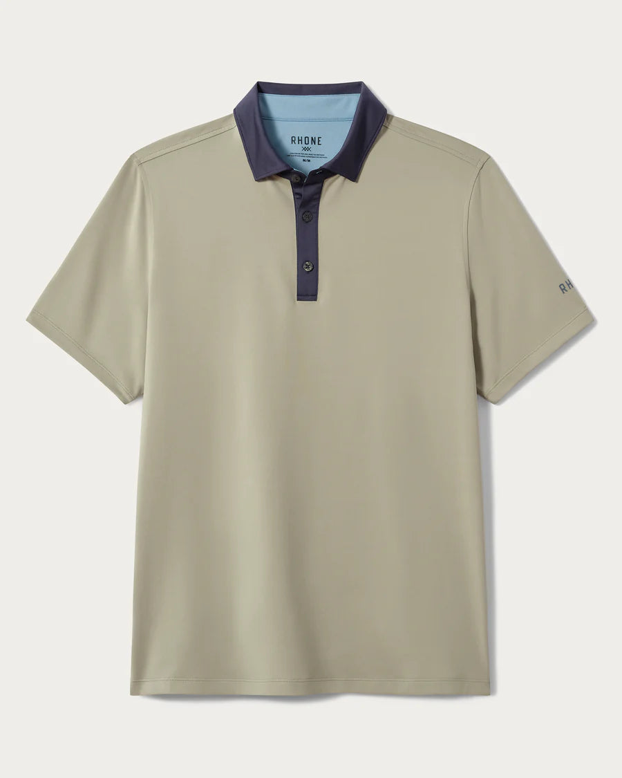 Rhone - Golf Sport Polo Spread Collar - Seagrass Green