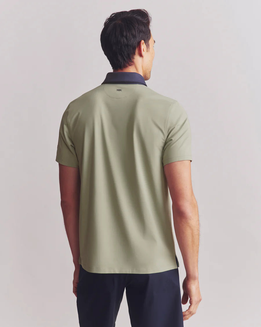 Rhone - Golf Sport Polo Spread Collar - Seagrass Green