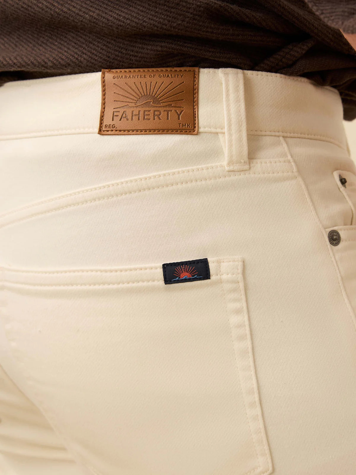 Faherty - Stretch Terry 5-Pocket Pant - Egret