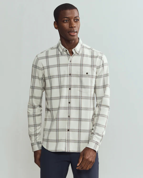 Rhone - Hardy Flannel Shirt - Sandstone Windowpane