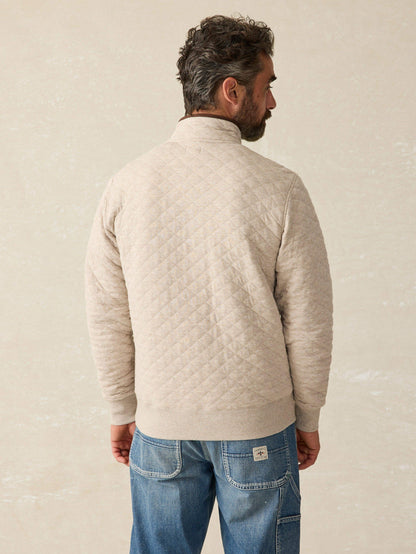 Faherty - Epic Quilted Fleece Pullover - Oatmeal Melange