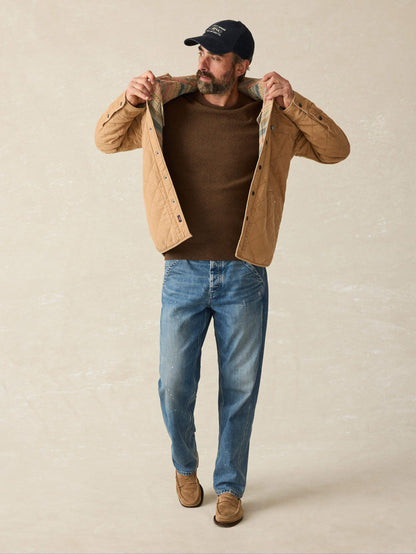 Faherty - Jackson Crew Sweater - Trail Brown Heather