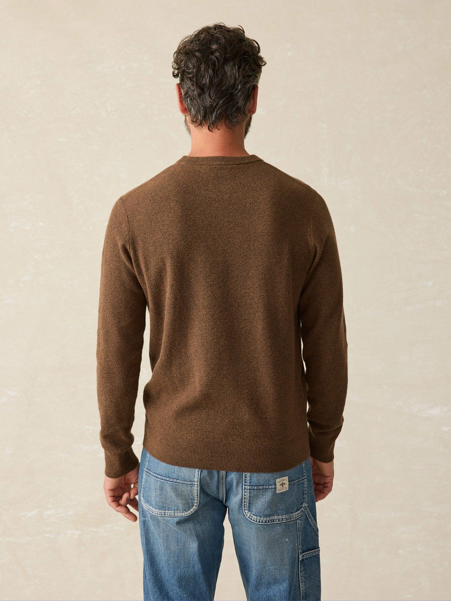 Faherty - Jackson Crew Sweater - Trail Brown Heather