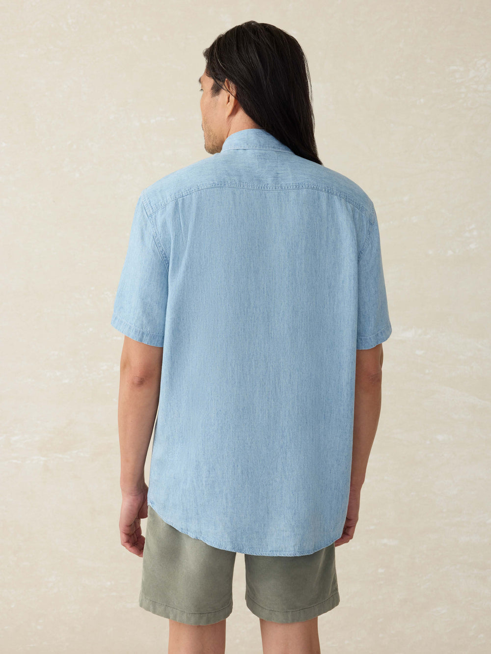 Faherty - Short Sleeve Tried & True Chambray Shirt - Vintage Indigo
