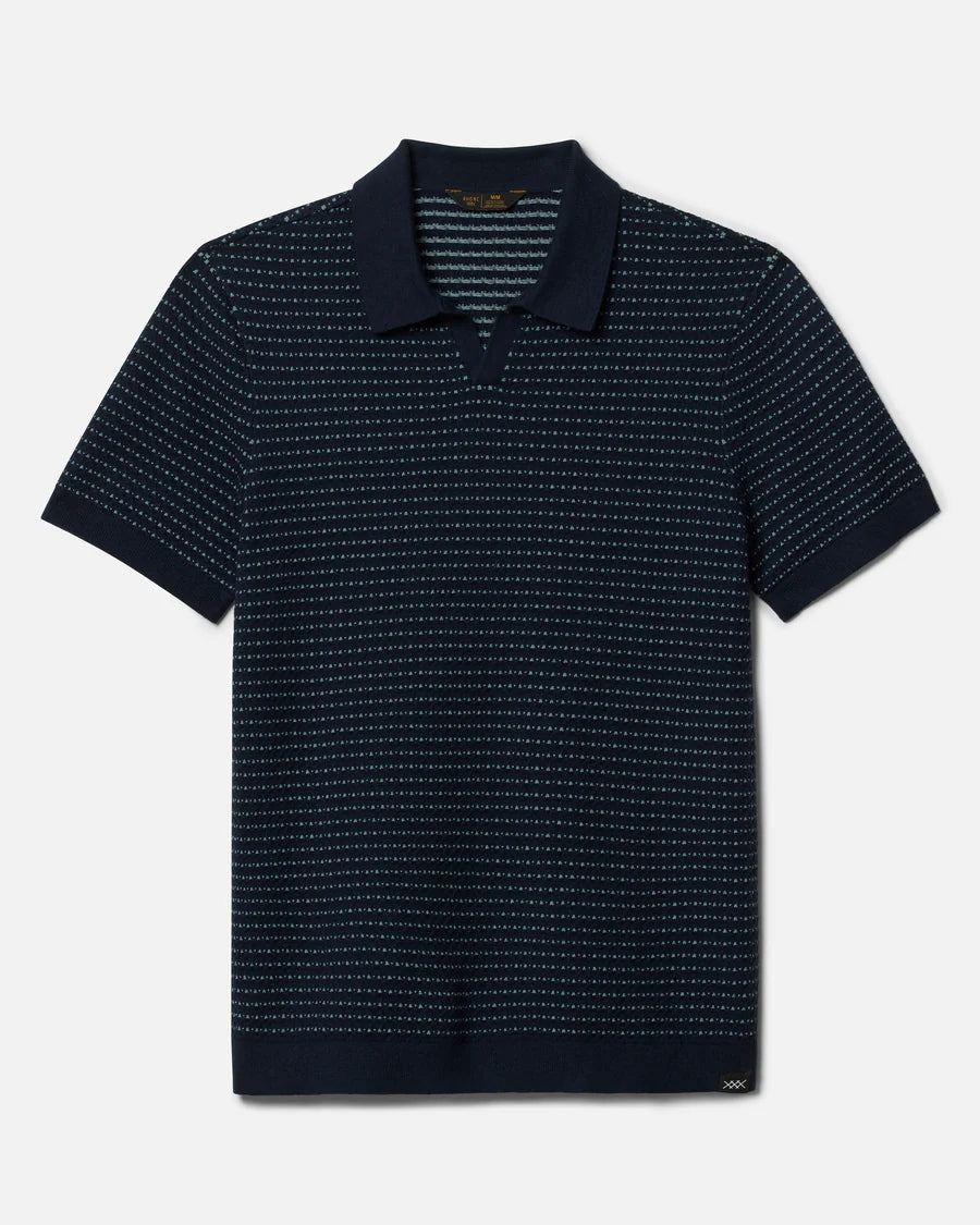 Rhone - Johnny Collar Polo - Sky Captain + Stormy Sea Green