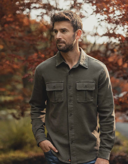 The Normal Brand - Comfort Terry Shirt Jacket - Dusty Olive