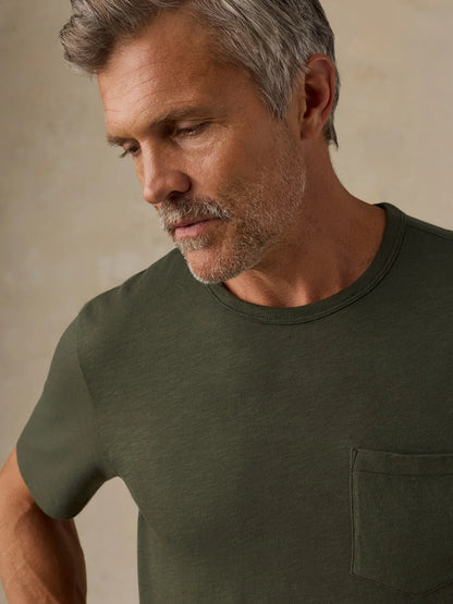 Faherty - Sunwashed Pocket Tee - Forest Grove