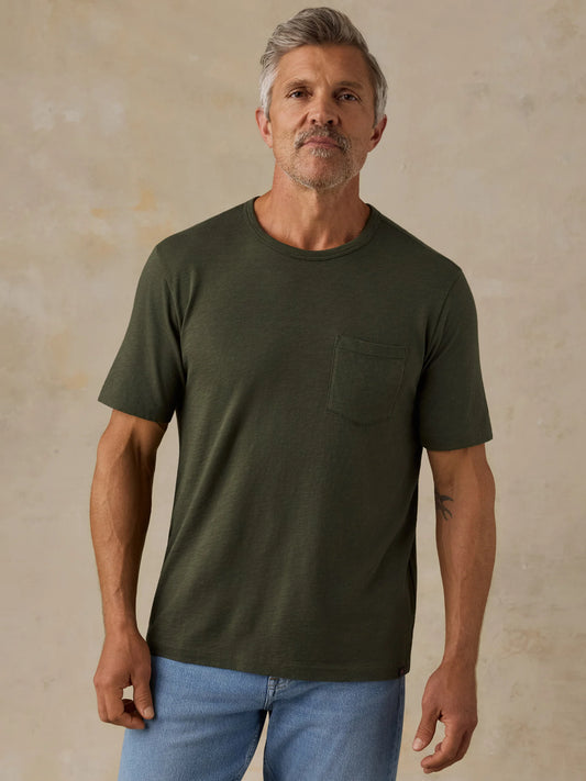 Faherty - Sunwashed Pocket Tee - Forest Grove