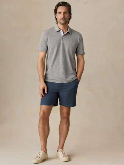 Faherty - Ss Breeze Polo - Cave Grey Heather