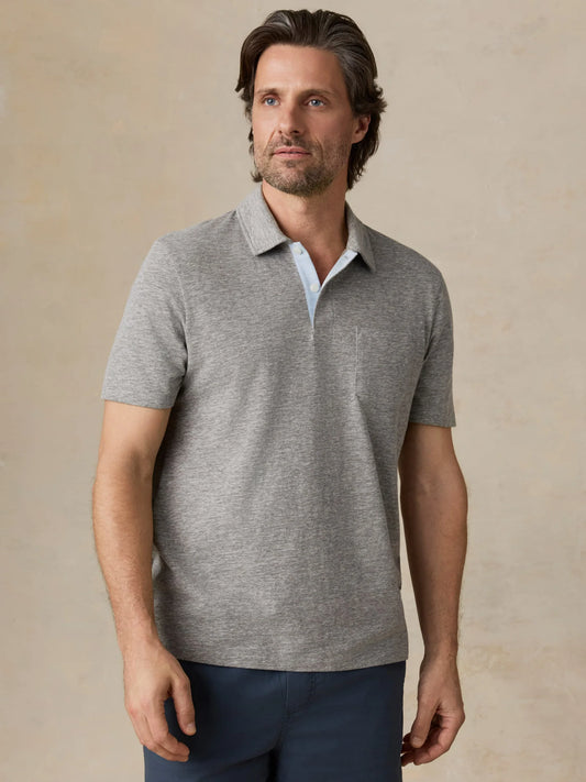 Faherty - Ss Breeze Polo - Cave Grey Heather