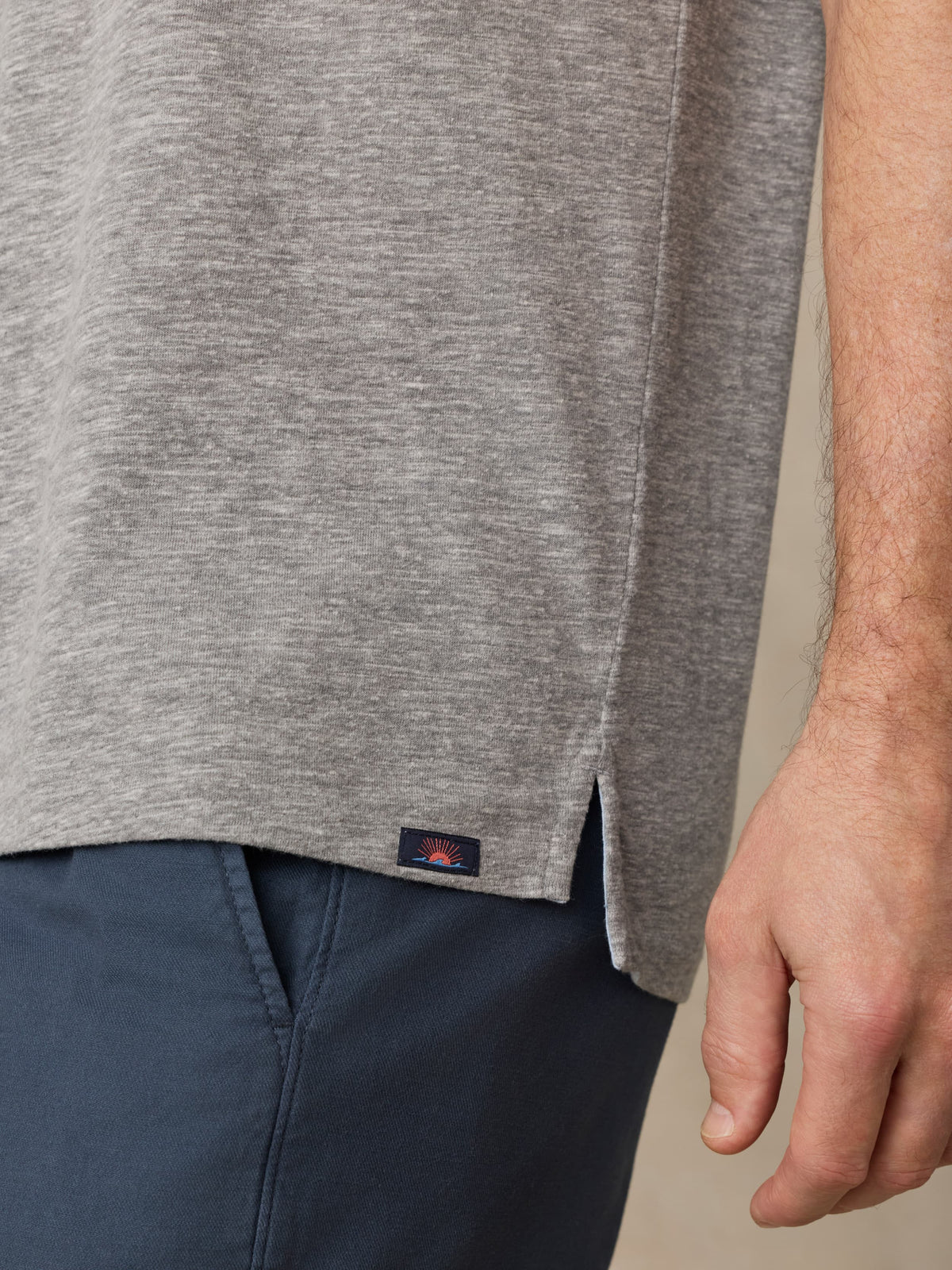 Faherty - Ss Breeze Polo - Cave Grey Heather