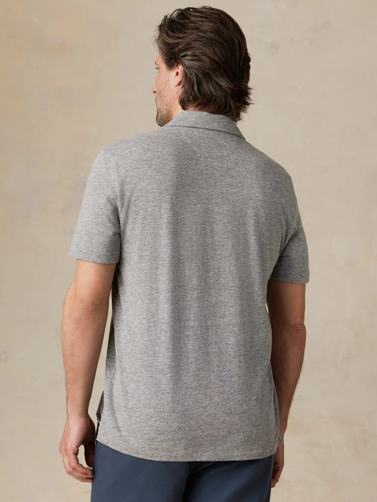 Faherty - Ss Breeze Polo - Cave Grey Heather