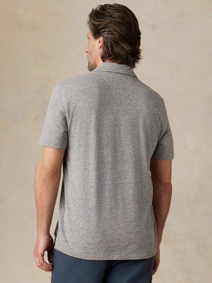 Faherty - Ss Breeze Polo - Cave Grey Heather