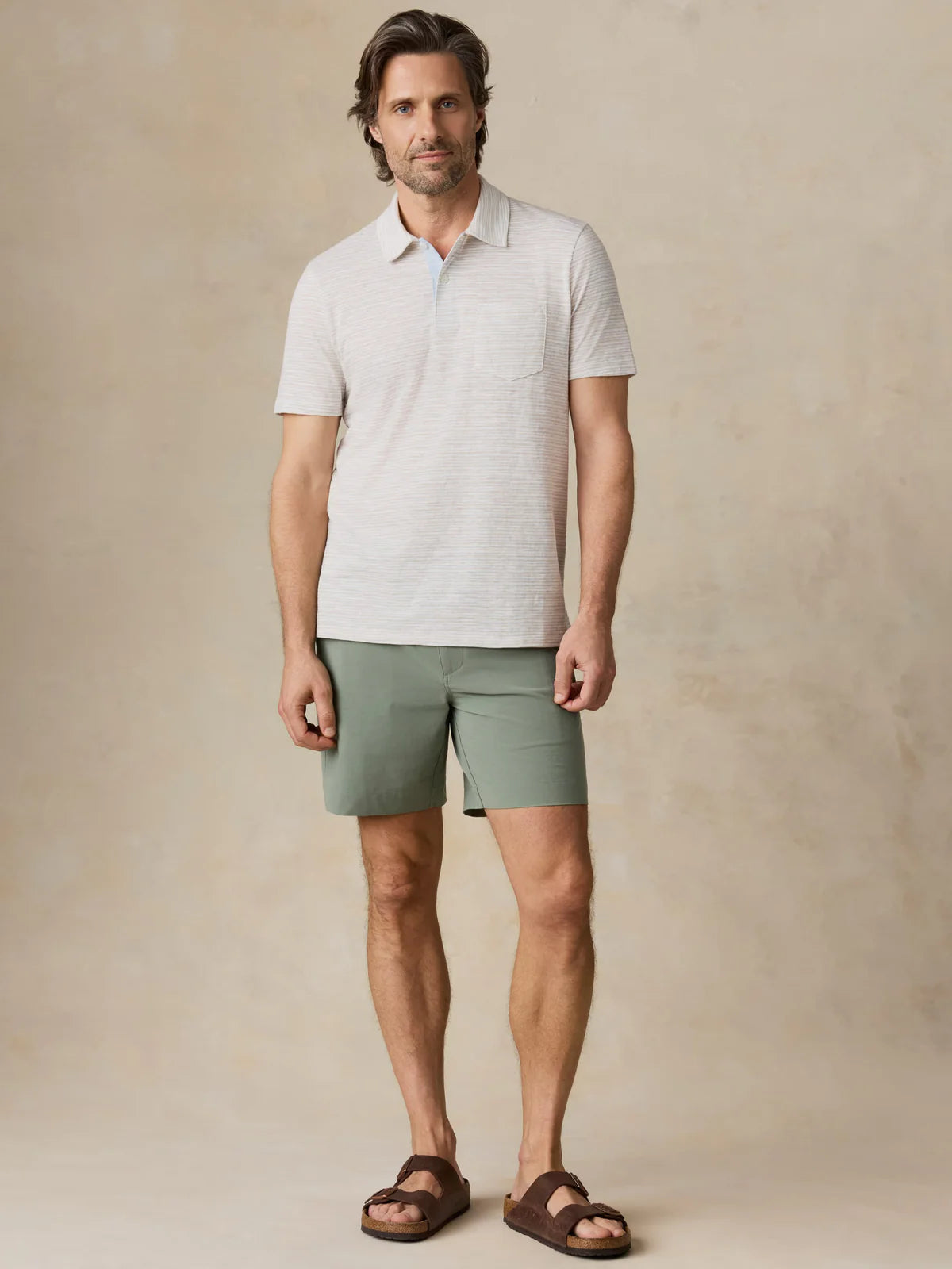 Faherty - Ss Breeze Polo - Desert Wake Stripe