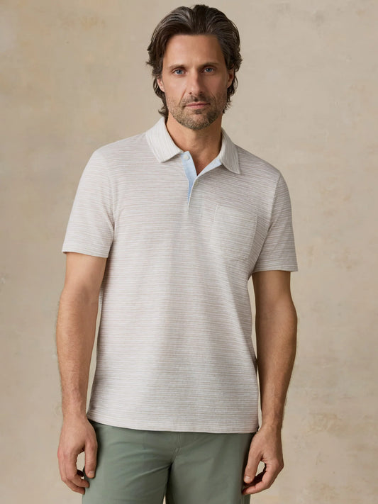 Faherty - Ss Breeze Polo - Desert Wake Stripe