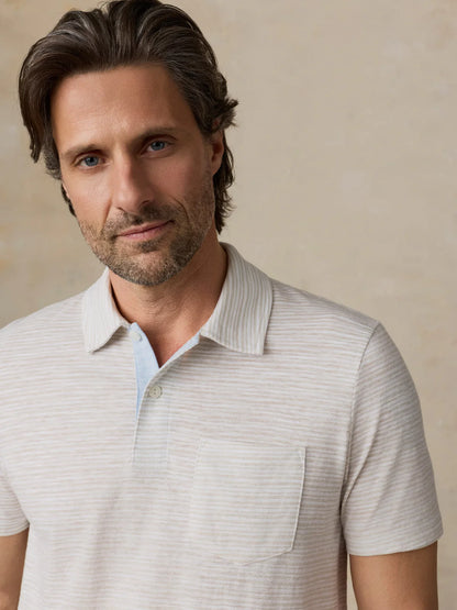 Faherty - Ss Breeze Polo - Desert Wake Stripe