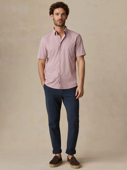 Faherty - Ss Movement Monterey Shirt - Rose Palm Mosaic