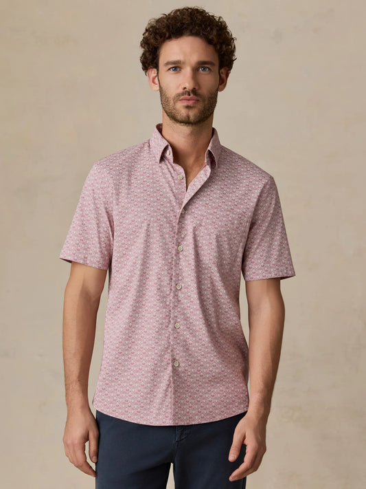 Faherty - Ss Movement Monterey Shirt - Rose Palm Mosaic