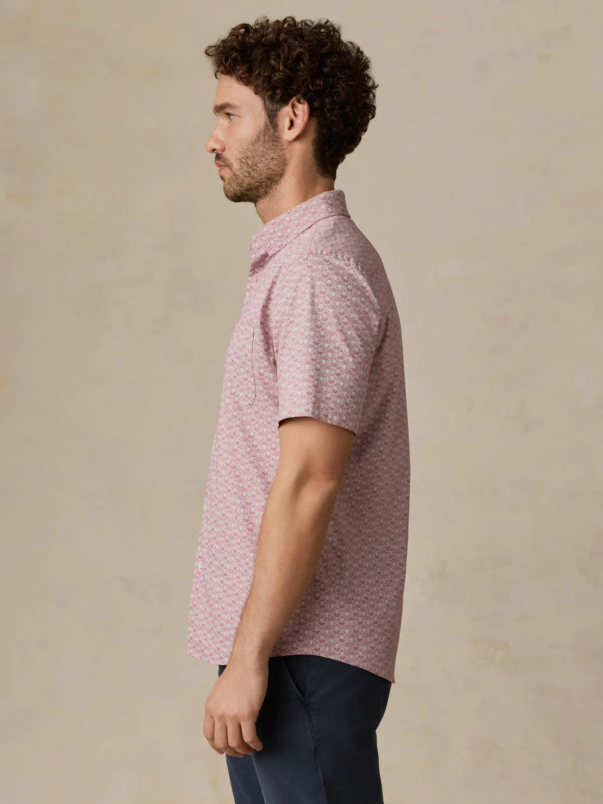Faherty - Ss Movement Monterey Shirt - Rose Palm Mosaic
