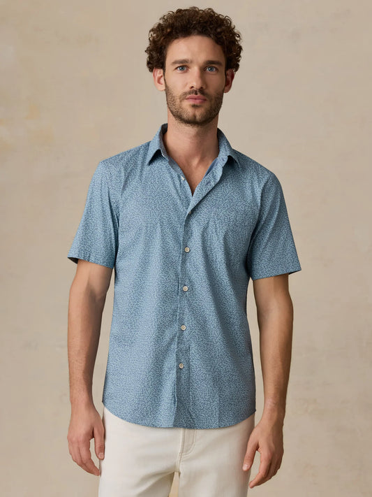 Faherty - Ss Movement Monterey Shirt - Real Grove Foliage