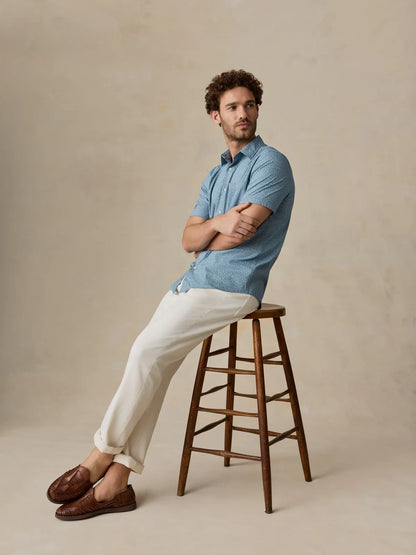 Faherty - Ss Movement Monterey Shirt - Real Grove Foliage
