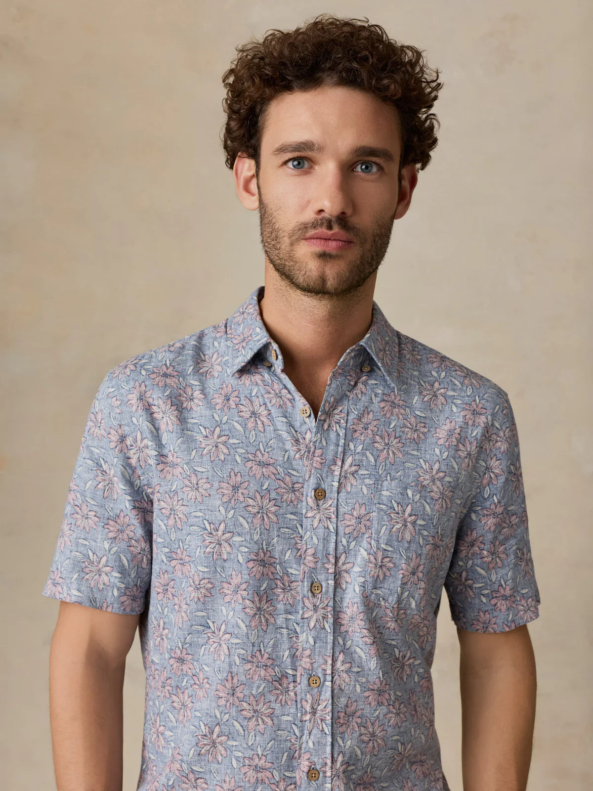 Faherty - Ss Breeze Shirt - Antique Berry Floral