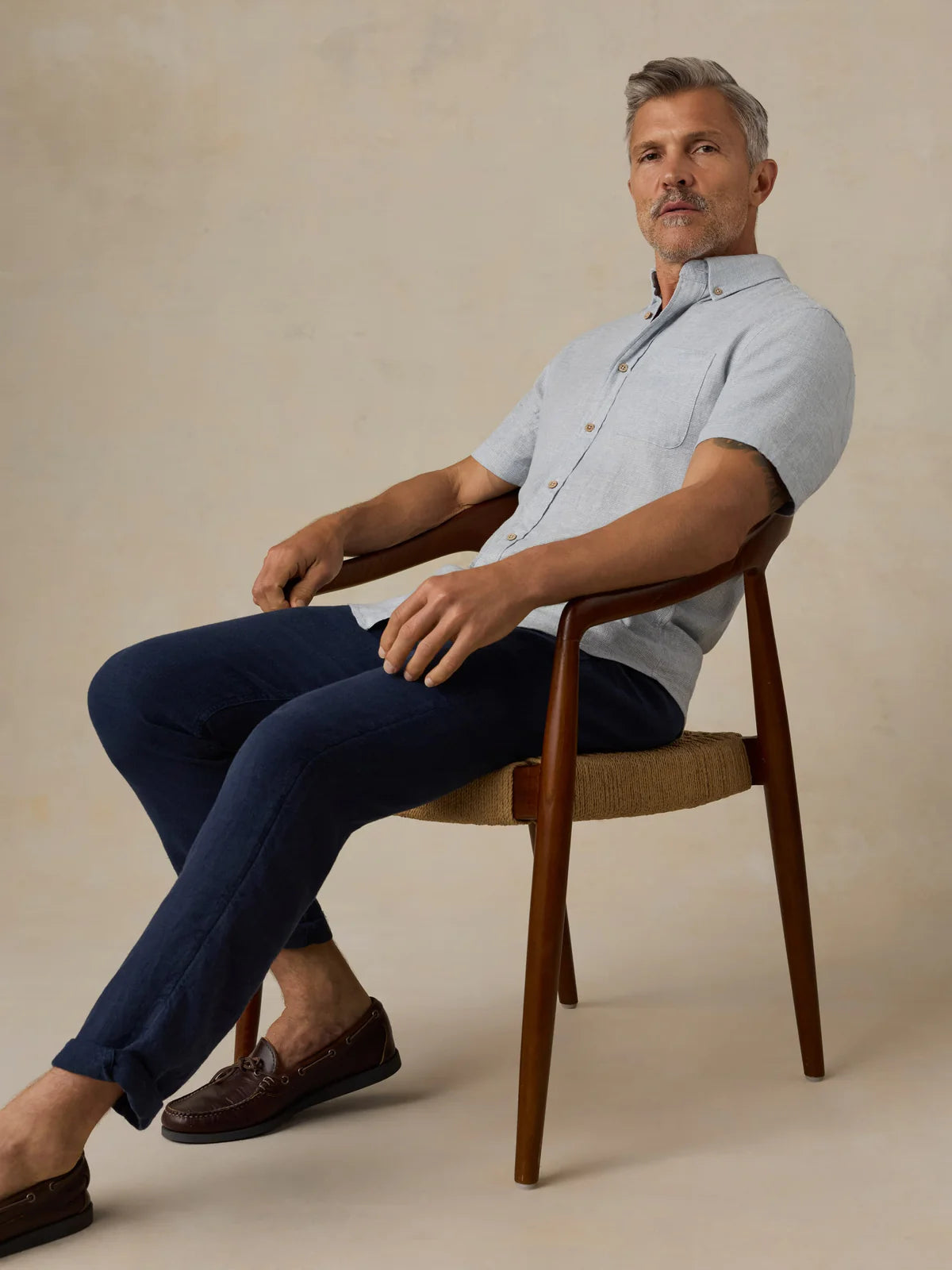 Faherty - Ss Breeze Shirt - Blue Streams